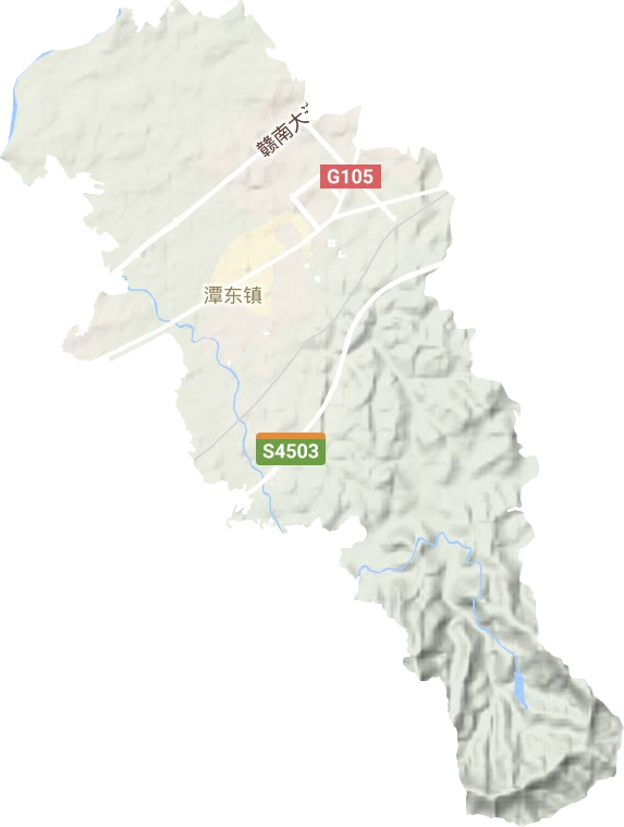 潭東鎮(zhèn)（贛州經(jīng)濟(jì)技術(shù)開發(fā)區(qū)）地形圖