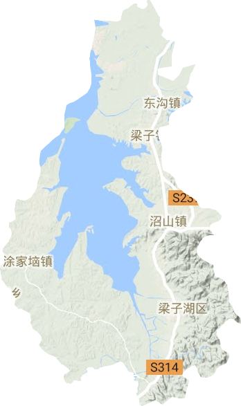 梁子湖區(qū)地形圖
