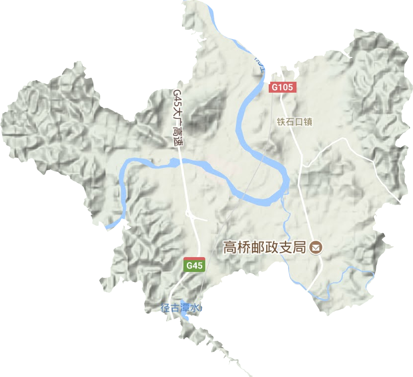 鐵石口鎮(zhèn)地形圖