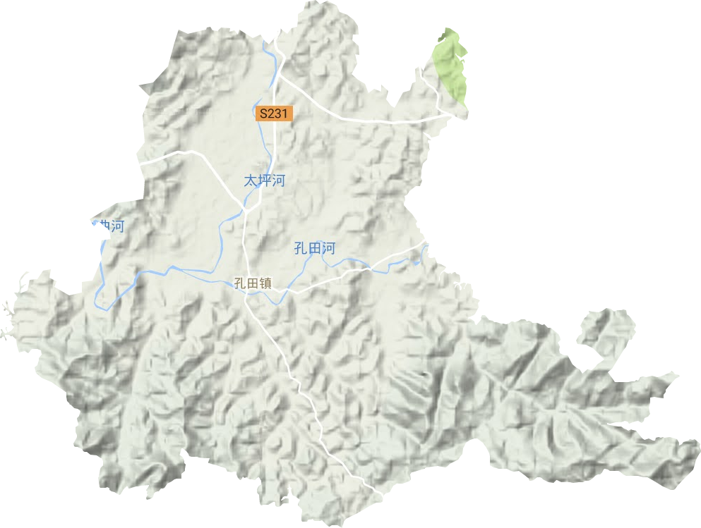 孔田鎮(zhèn)地形圖