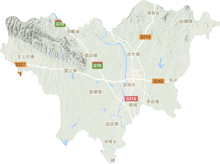 安陸市地形圖