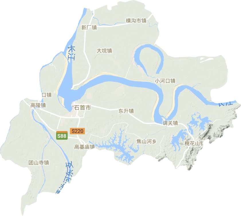 石首市地形圖