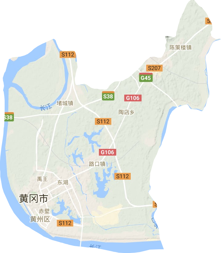 黃州區地形圖