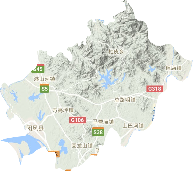 團(tuán)風(fēng)縣地形圖