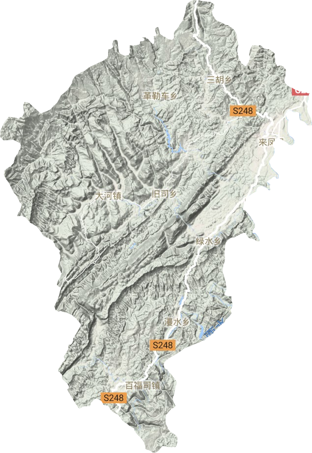 來鳳縣地形圖