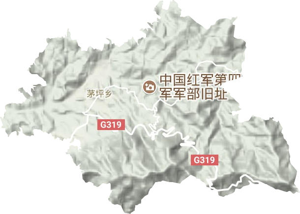 茅坪鄉地形圖