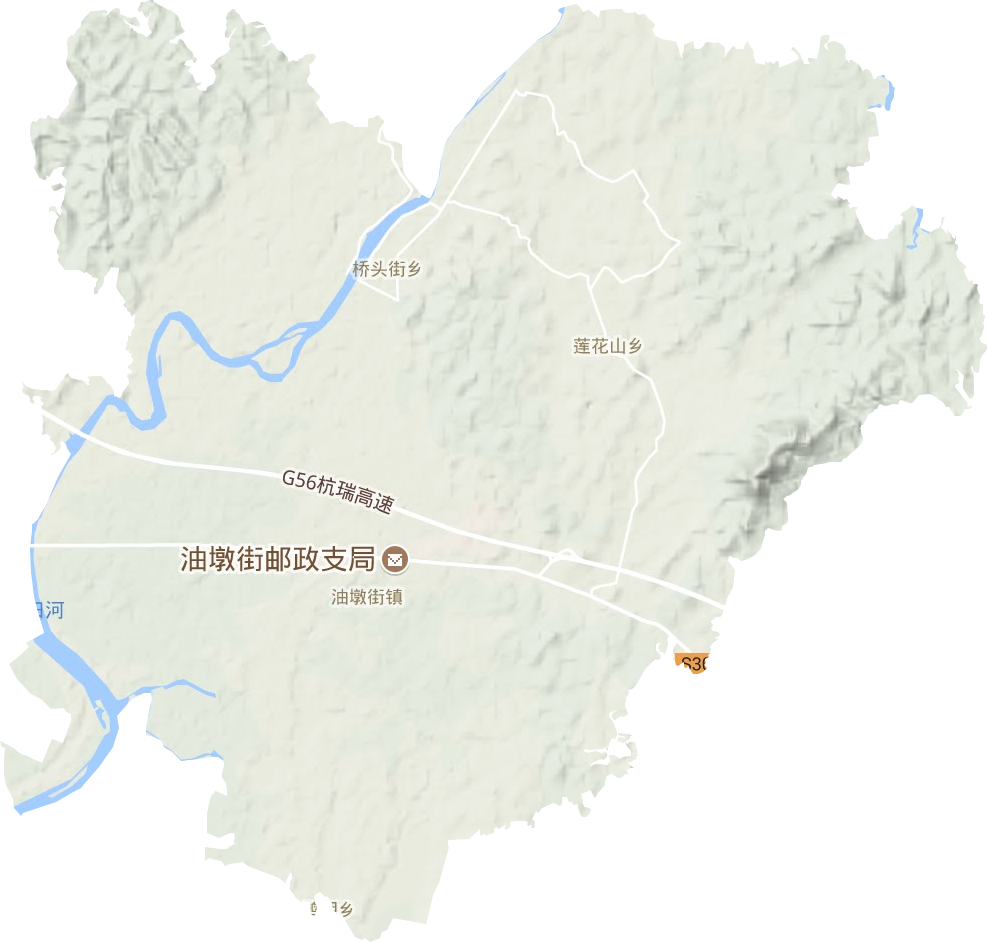 油墩街鎮地形圖