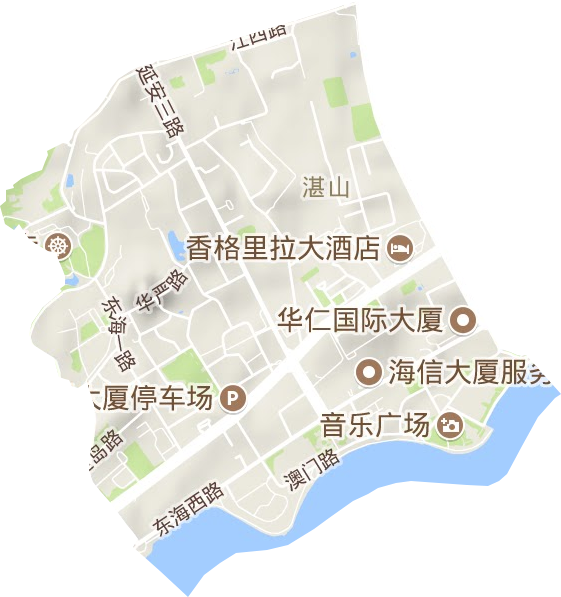 湛山街道地形圖