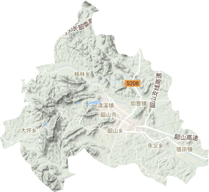 韶山市地形圖