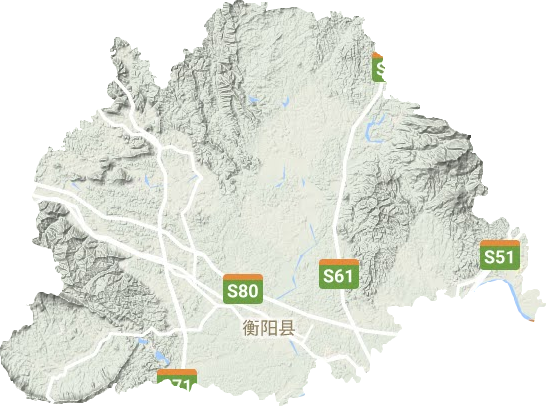 衡陽縣地形圖