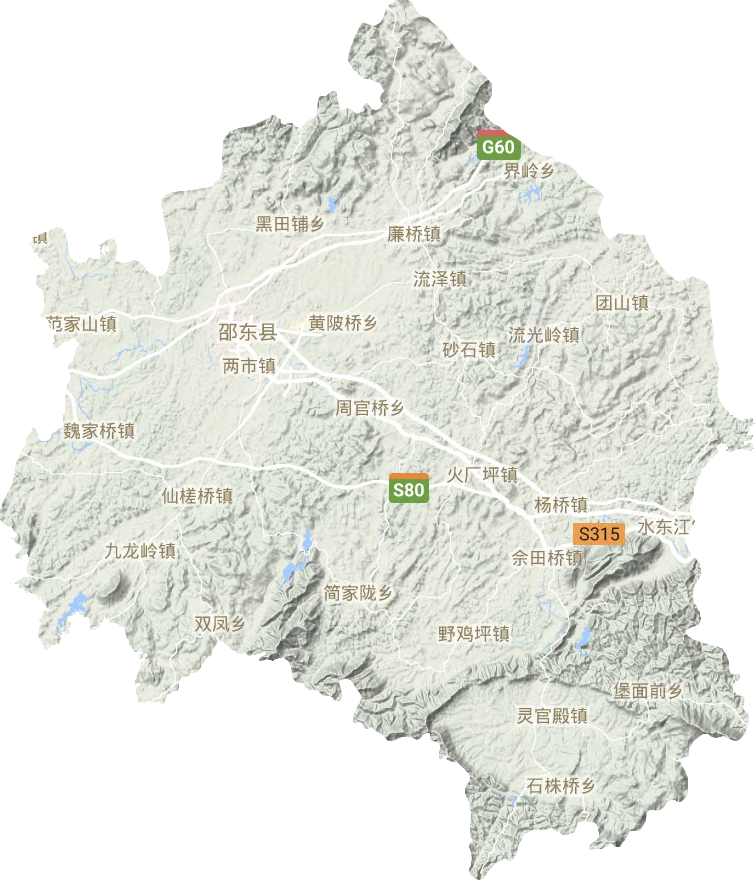 邵東縣地形圖