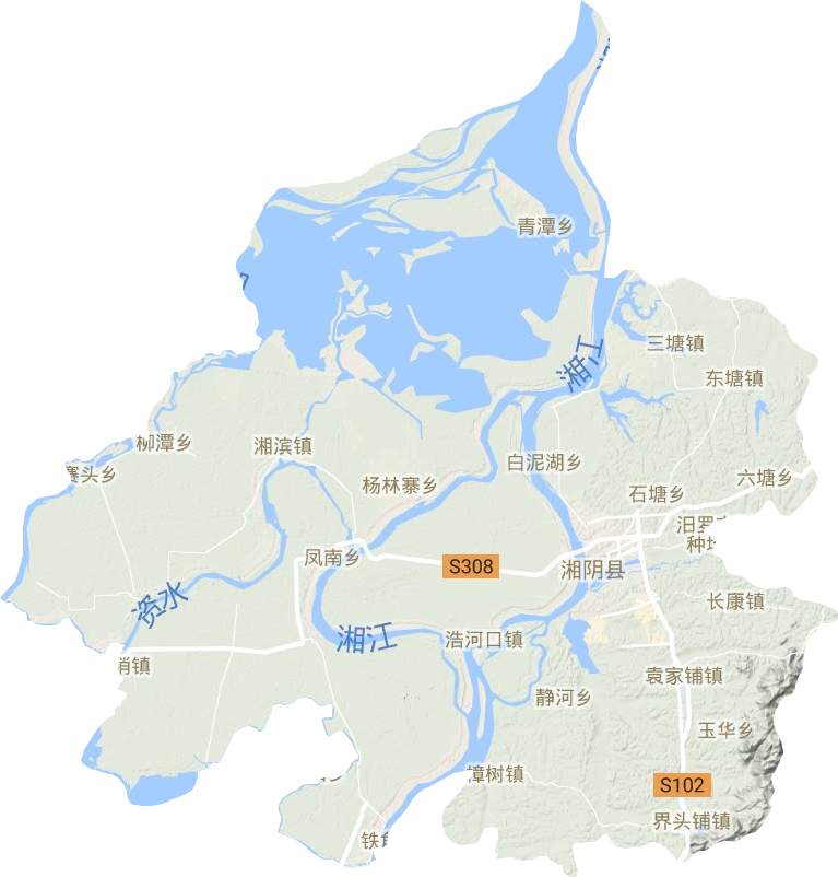 湘陰縣地形圖