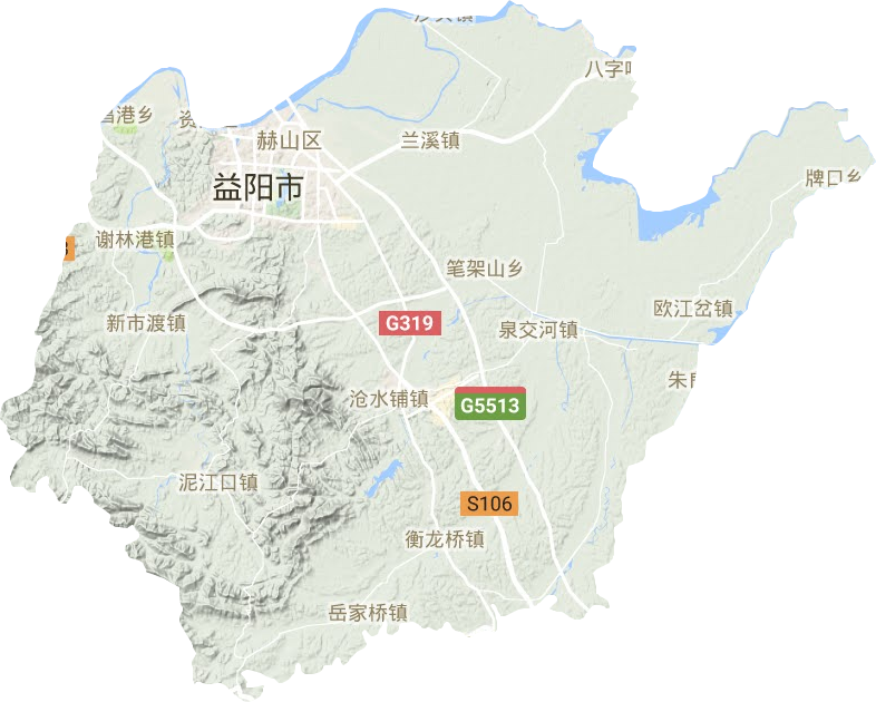 赫山區(qū)地形圖