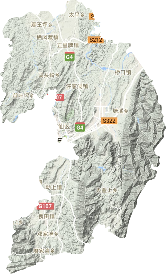 蘇仙區地形圖