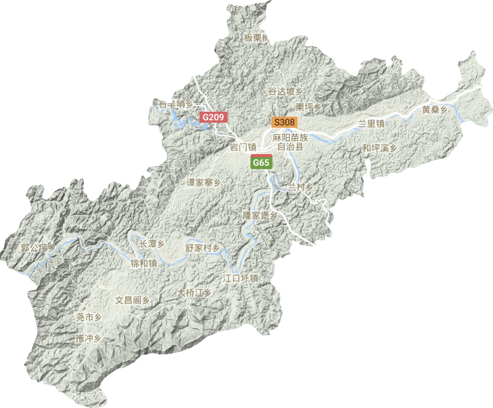 麻陽苗族自治縣地形圖