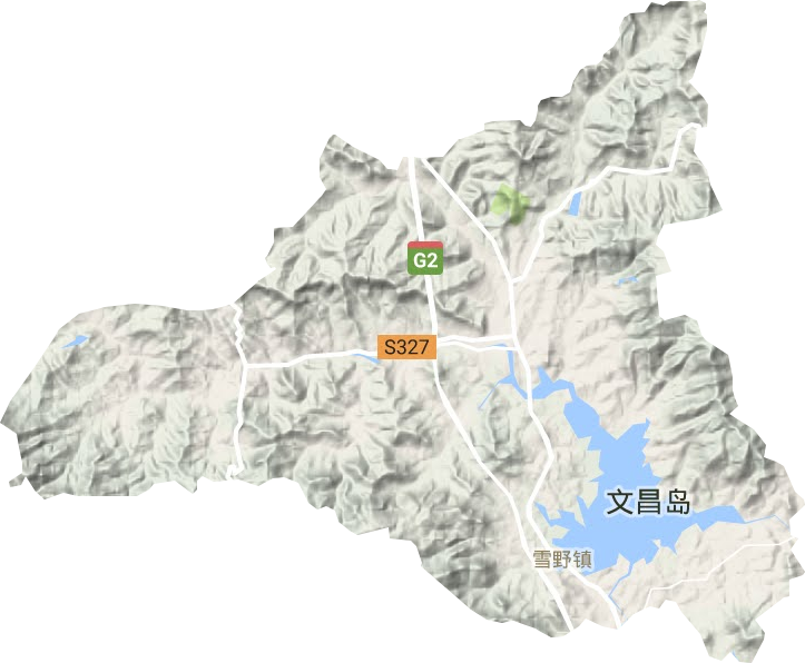 雪野鎮(zhèn)地形圖