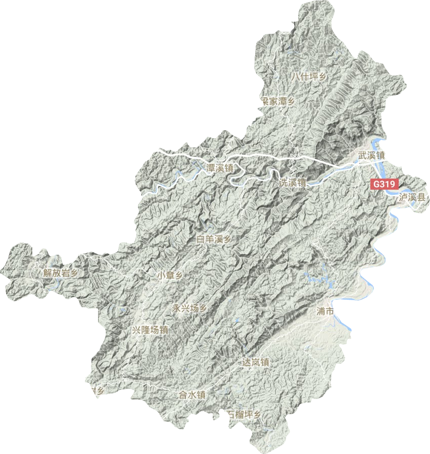 瀘溪縣地形圖