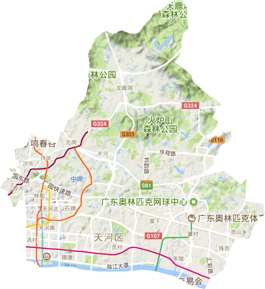 天河區地形圖