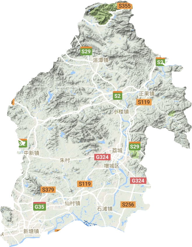 增城區(qū)地形圖
