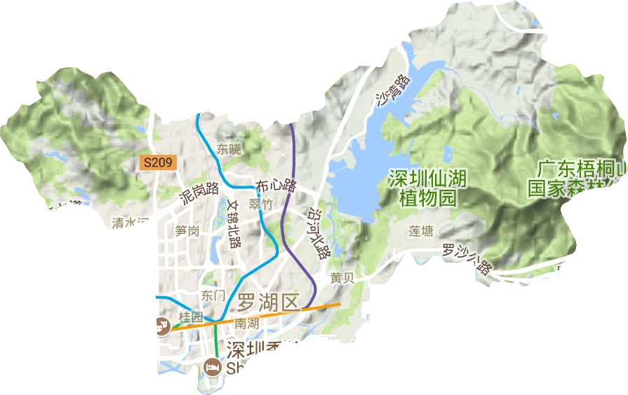 羅湖區地形圖