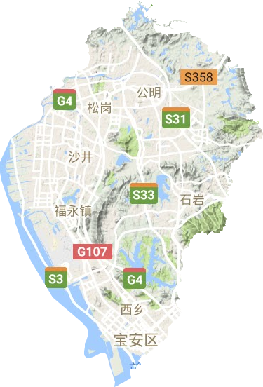 寶安區地形圖