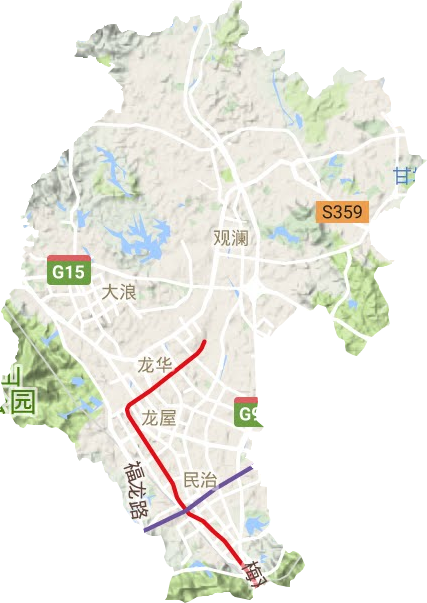 龍華區(qū)地形圖