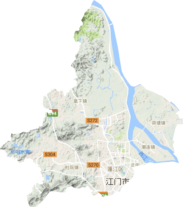 蓬江區地形圖