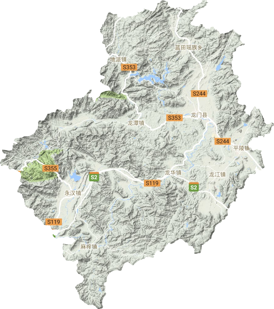 龍門縣地形圖