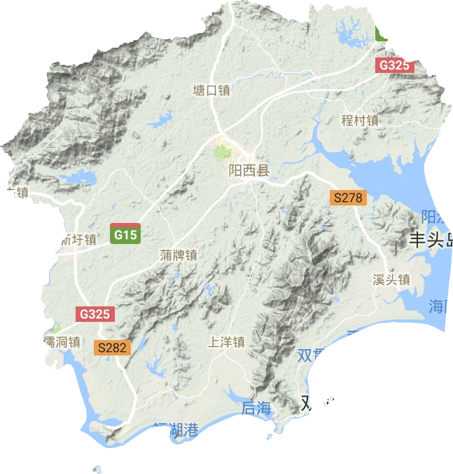 陽西縣地形圖