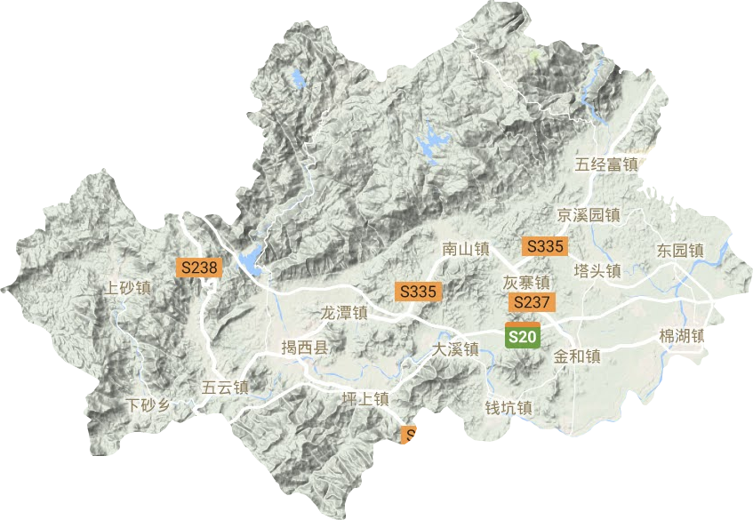 揭西縣地形圖