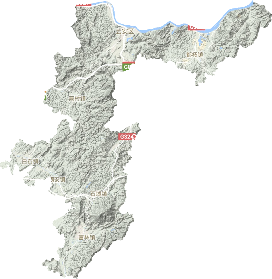 云安區(qū)地形圖