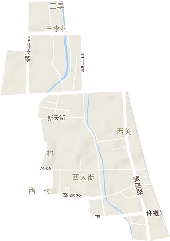 西關街道地形圖