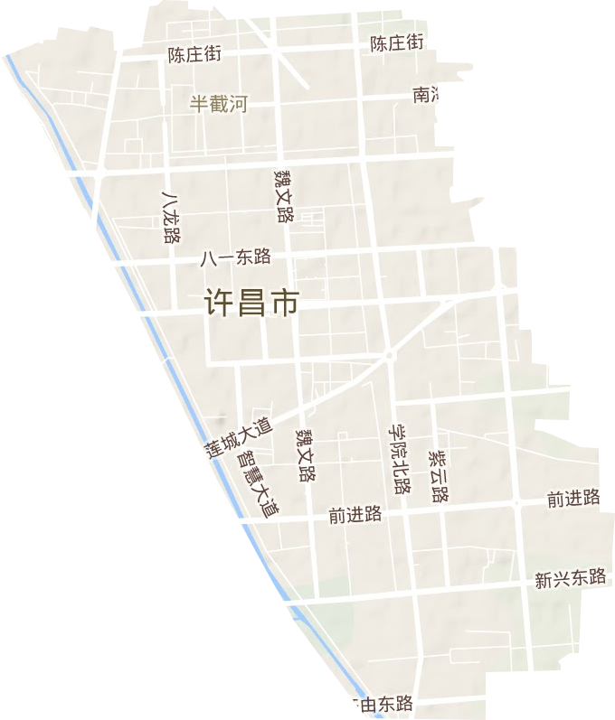 半截河街道地形圖