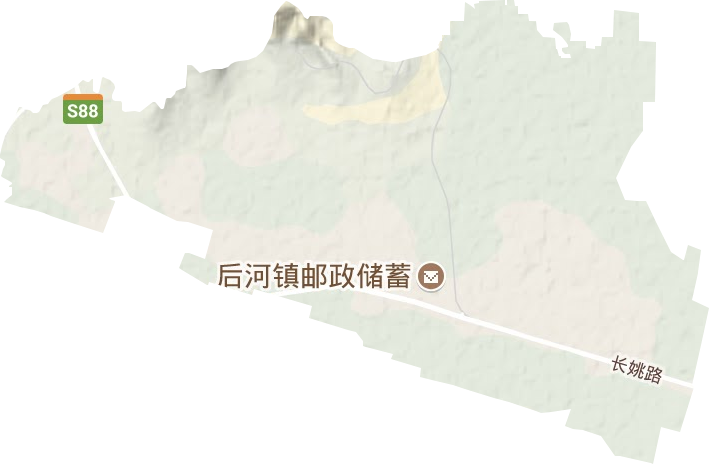 后河鎮(zhèn)地形圖