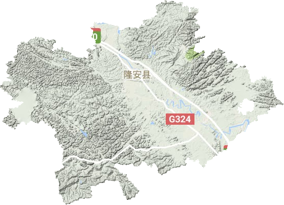 隆安縣地形圖