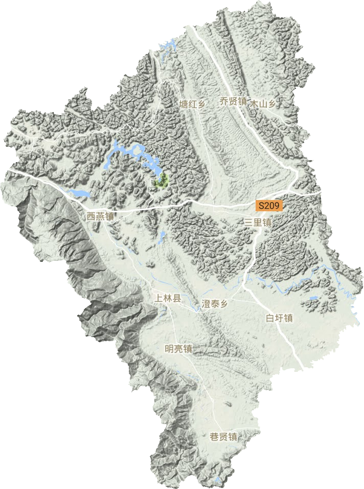 上林縣地形圖