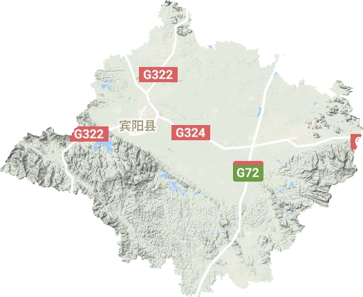賓陽縣地形圖
