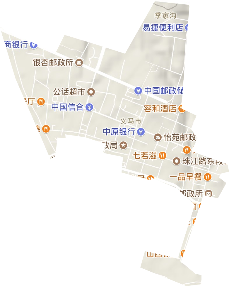 千秋路街道地形圖