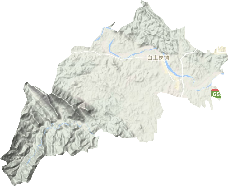 白土崗鎮地形圖