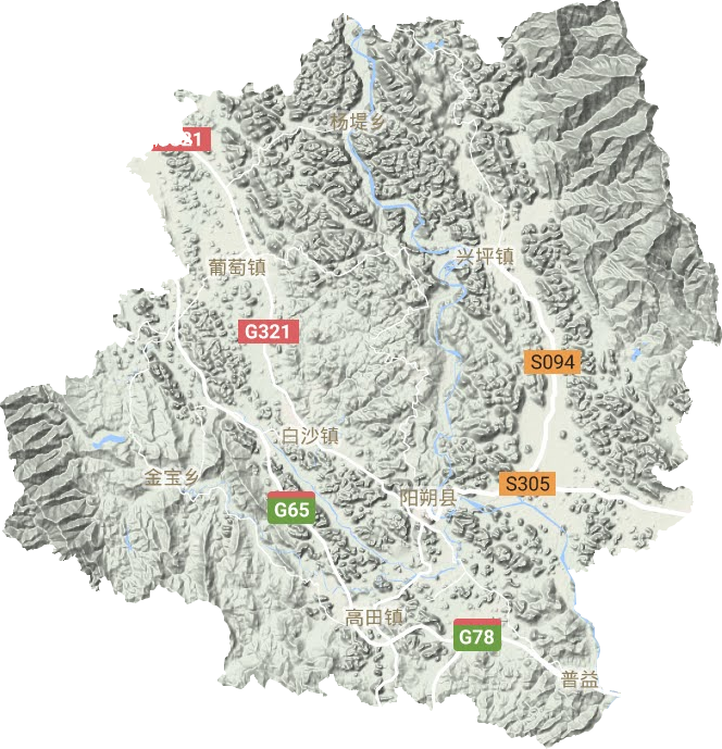 陽朔縣地形圖