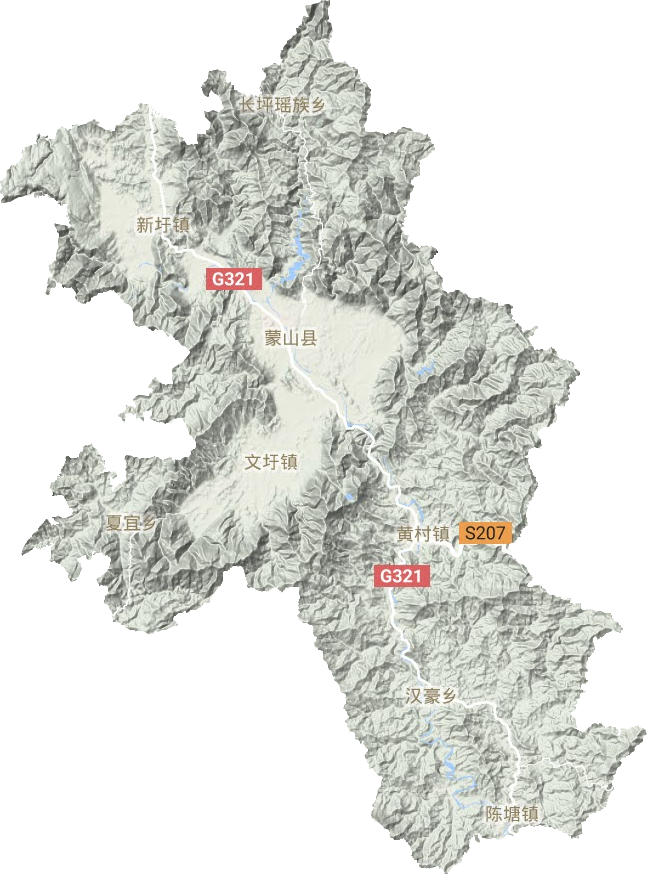 蒙山縣地形圖