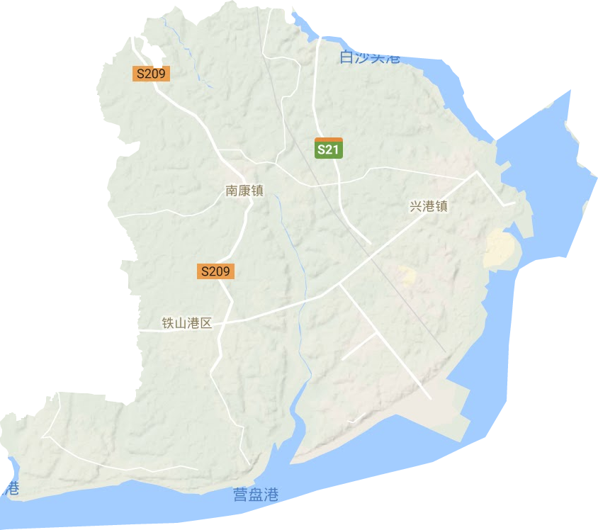 鐵山港區(qū)地形圖