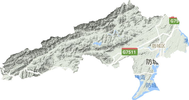 防城區地形圖