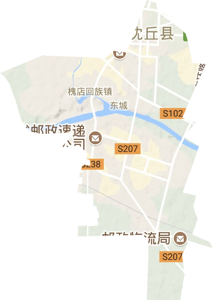 槐店回族鎮地形圖
