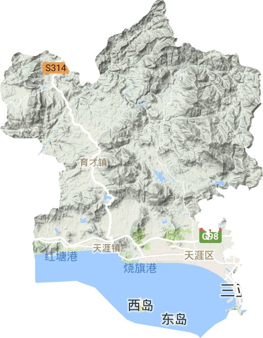 天涯區(qū)地形圖