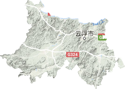 云浮市地形圖