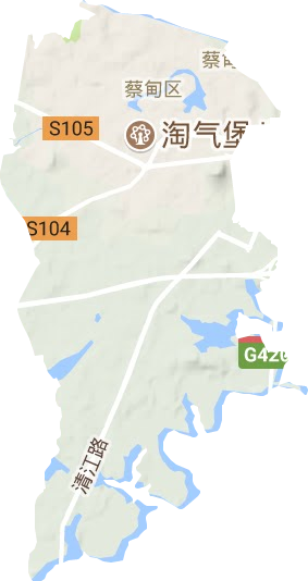 蔡甸街道地形圖