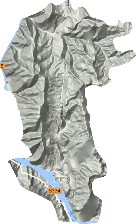 屈原鎮地形圖