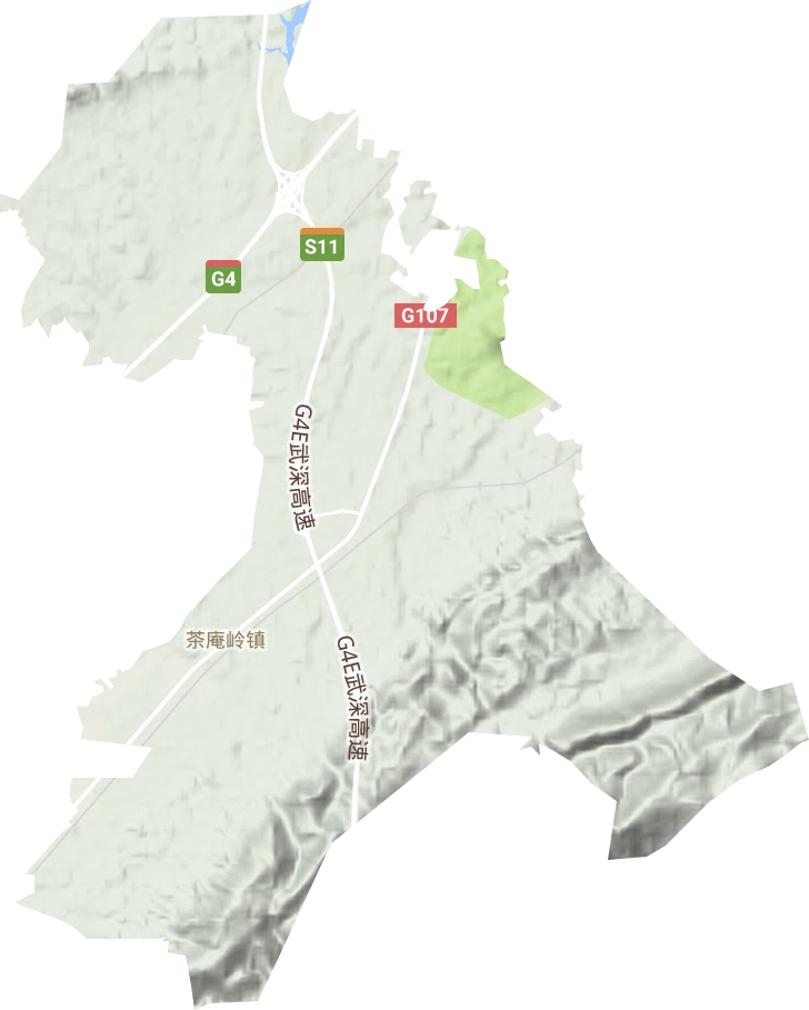 茶庵嶺鎮地形圖