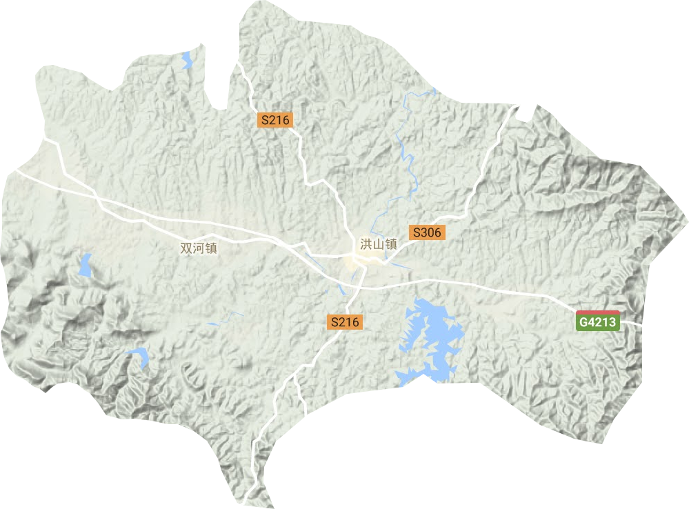 洪山鎮(zhèn)地形圖